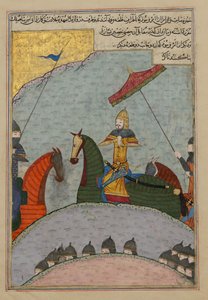 Timur před bitvou, Folio from a Dispersed Copy of the Zafarnama..., A.H. 839 AD. 1436. od Ya