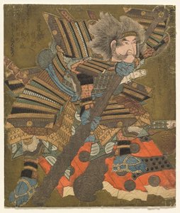 Asahina Storming the Gate (Asahina mon Yaburi), ze série Three Stormings (Hitatsu Samba) od Yashima Gakutei