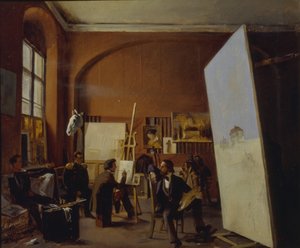 Ateliér malíře hraběte Vasilije Maksutova, 1858 od Yevgraf Semyonovich Sorokin