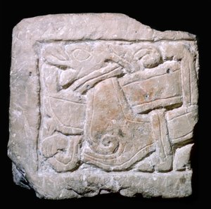 Vyřezávaná vikingská hrobová deska ve stylu Jellinge z Yorku od York Master