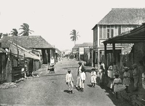 Pouliční scéna v Port Royal, Jamajka, 1895.