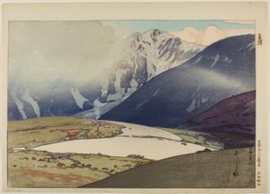 Tateyama Betsuzan, ze série „Dvanáct scén japonských Alp“ od Yoshida Hiroshi