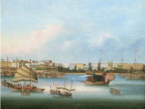 Hongové v Kantonu, asi 1855 (olej) od You Qua