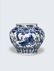 Výjimečně vzácná a důležitá modrobílá sklenice, Guan od Yuan Dynasty Chinese School