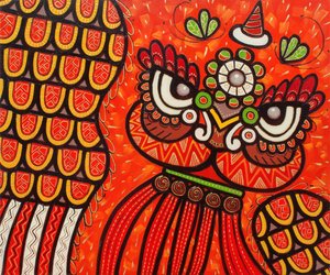 Lví tanec červený, 2022 (olej na plátně) od Yue Zeng