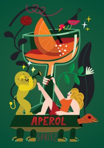 Aperol Spritz, 2017 (vektorová ilustrace)