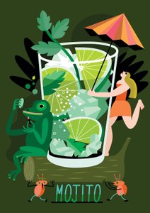Mojito, 2017 (vektorová ilustrace)