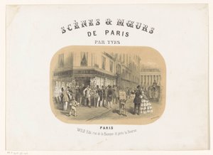 Exteriér nakladatelství Wild v Paříži Scény a moeurs de Paris (název série na objektu) od Yves