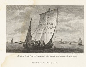 Ingang tot de Haven van Duinkerke, ca. 1693-1694 Pohled na vjezd do přístavu Dunkerque, jak to bylo za časů Jean-Bart (název na objektu) Sbírka bojů Jeana-Barta, velitele letky za Ludvíka XIV (název série)