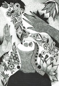 Soul Flowers, 2019 (kresba tuší na papíře) od Sabina Nedelcheva Williams