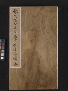 Přední strana obálky Sutra věčného života (Wu Liang Shou Jing) 1837 (zlatá barva na modrém papíře) od Zexu Lin