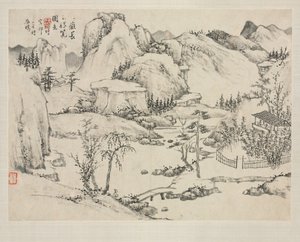 Album krajiny v různých stylech: Scenery of Mt. Changbai po Huang Gongwang