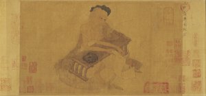 Fu Sheng vykládající klasiku od Zhang Sengyao