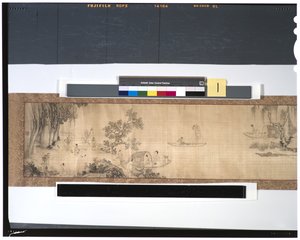 Život rybářů podél řeky, 18. století (inkoust a barva na hedvábí, ruční svitek) od Zhou Shanguan