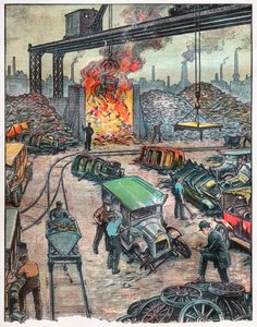 Vybíjení auta v USA. 1924 (ilustrace) od . .