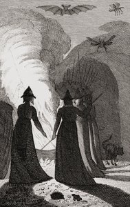Coven čarodějnic kolem kotle. od . .