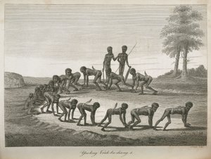 Domorodí muži napodobující psy, Austrálie od Frederick (attr. to) Barnard
