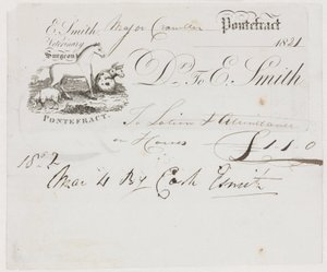 Zemědělské veterinární lékařství Veterinární účet od Frederick (attr. to) Barnard