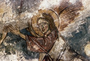 Anděl, freska v byzantském kostele Agios Georgios, Apodoulou, Kréta, Řecko (foto) od Georg Carl Heinrich Dollmann