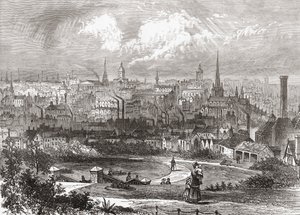 Birmingham, West Midlands, Anglie na konci 19. století, z Our Own Country publikováno 1898 od Ferdinand Georg Waldmuller