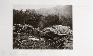 Breastworks on Little Round Top Hill, Gettysburg, Pennsylvania, červenec 1863 od Ferdinand Georg Waldmuller