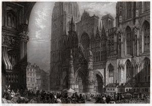 Cathedrale de Rouen, circa 1850 (rytina) od . .
