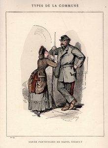 Pařížská komuna: oblek GARDE PARTICULAR DE RAOUL RIGAULT (29) v „“ Les Communeux od Frederick (attr. to) Barnard