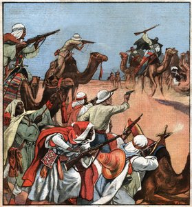 Koloniální konvoj v Maghrebu. Koloniální francouzský konvoj v Maghrebu. od Ferdinand Georg Waldmuller