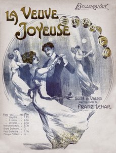Páry tančí valčík Ballsirenen. cca 1910 (ilustrace) od . .