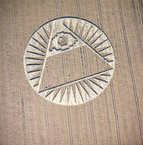 Kruh v obilí v pšeničném poli, Highclere, Hampshire, 21. července 2002 (letecký snímek) od Ferdinand Georg Waldmuller