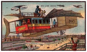 Létající autobus v Paříži, kolem roku 1910 od . .