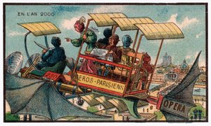 Létající autobus v Paříži, kolem roku 1910 od . .