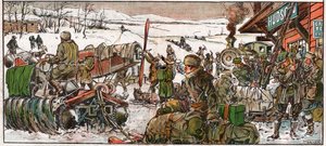Hledači zlata v těžebním místě v Ontariu. 1926 (ilustrace) od . .