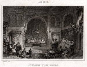 Interiér v Alžírsku, cca 1840 (rytina) od . .
