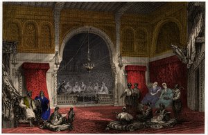 Interiér v Alžírsku, cca 1840 (rytina) od . .