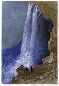 Niagarské vodopády, USA. cca 1860 (rytina) od . .