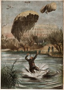Parachutiste allemand pendant la Iere Guerre Mondiale. Německý parašutista v první světové válce. od Ferdinand Georg Waldmuller