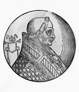 Portrét Bonifáce II. (zemřel 532), 55. papež katolické církve z roku 530, rytina od William Walcutt