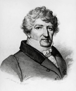 Portrét Georges Leopold Chretien Frederic Dagobert Cuvier (1769-1832), francouzský biolog, rytina od William Walcutt