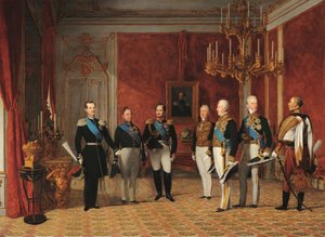 Přijetí velkovévody Alexandra Nikolajeviče knížetem Metternichem ve vídeňském Hofburgu v roce 1839 od Фердинанд Георг Вальдмюллер