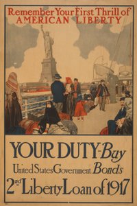 Vzpomeňte si na svůj první Thrill of American Liberty Your Duty, Kupte si vládní dluhopisy Spojených států, 2. půjčka Liberty z roku 1917 od . .
