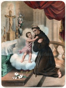Svatý Antonín z Padovy, kolem roku 1850 (rytina) od . .