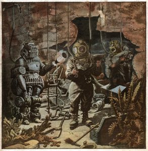 Hlubinní potápěči. Rozličný. od Ferdinand Georg Waldmuller