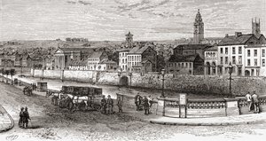 Shandon by the River Lee, County Cork, Irsko na konci 19. století, z Our Own Country, publikováno 1898 od Ferdinand Georg Waldmuller