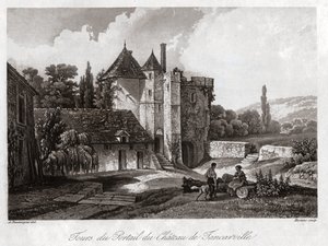 Hrad Tancarville. cca 1840 (rytina) od . .