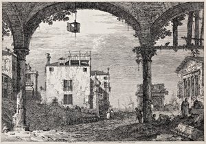 Portikus s lucernou ze série „Vedute“ (Pohledy) od Giovanni Antonio Canal