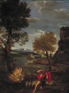 Krajina s Mojžíšem a Hořícím keřem od Domenichino