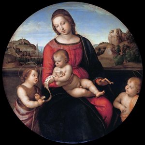 Marie s dítětem, Jan Křtitel a svatý chlapec (Madonna Terranuova) od Raphael