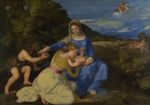 Panna a dítě s kojencem svatým Janem a ženskou svatou nebo dárkyní (dále jen „Aldobrandini Madonna“) od Tiziano Vecelli