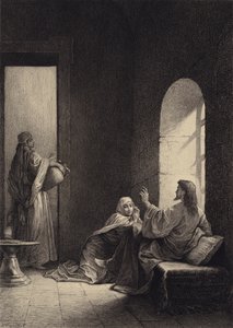 Ježíš v domě Marty a Marie od after Albert Robida